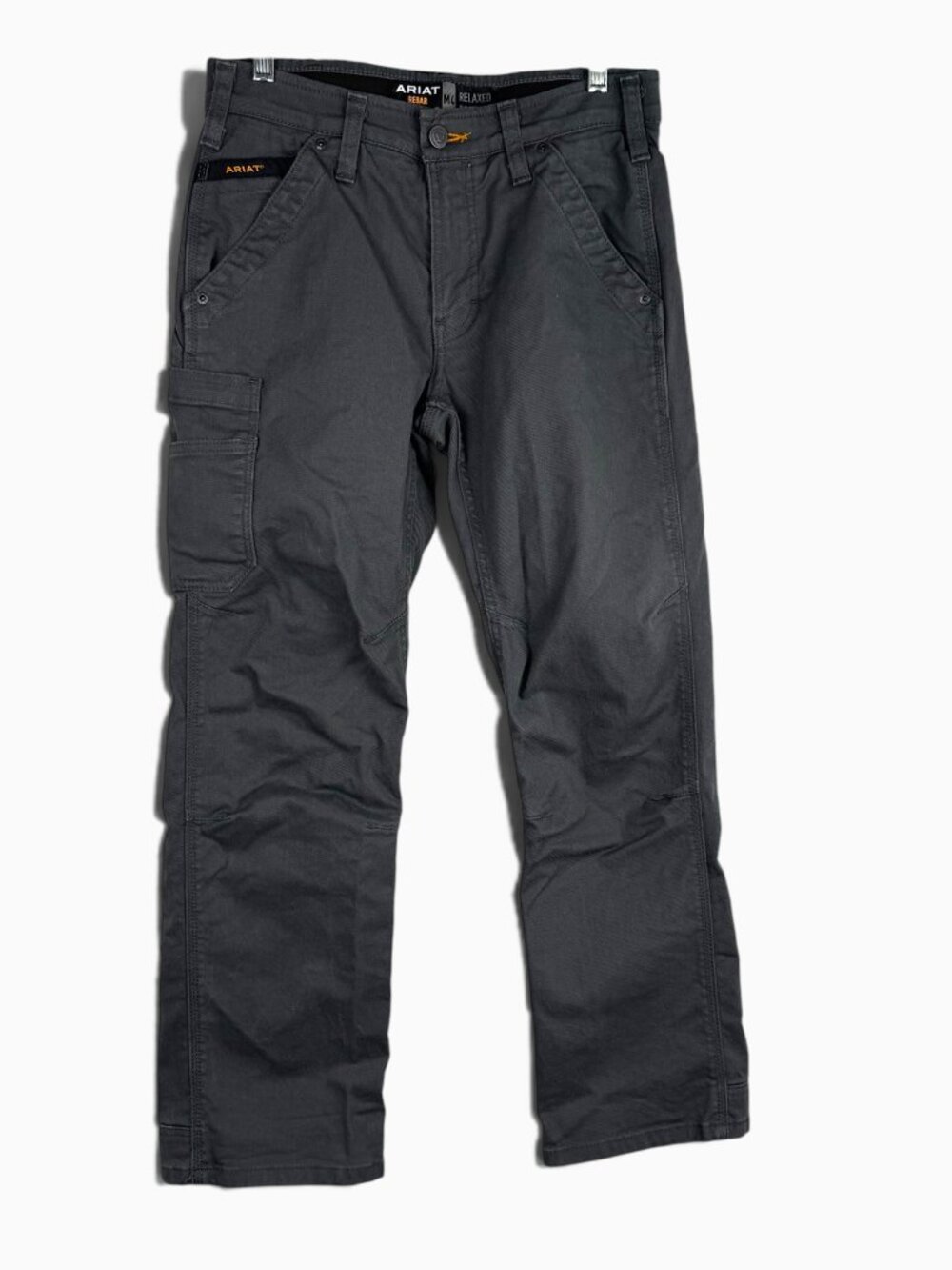 ARIAT Rebar M4 Relaxed DuraStretch Washed Twill Dungaree Boot Cut Pant Gray